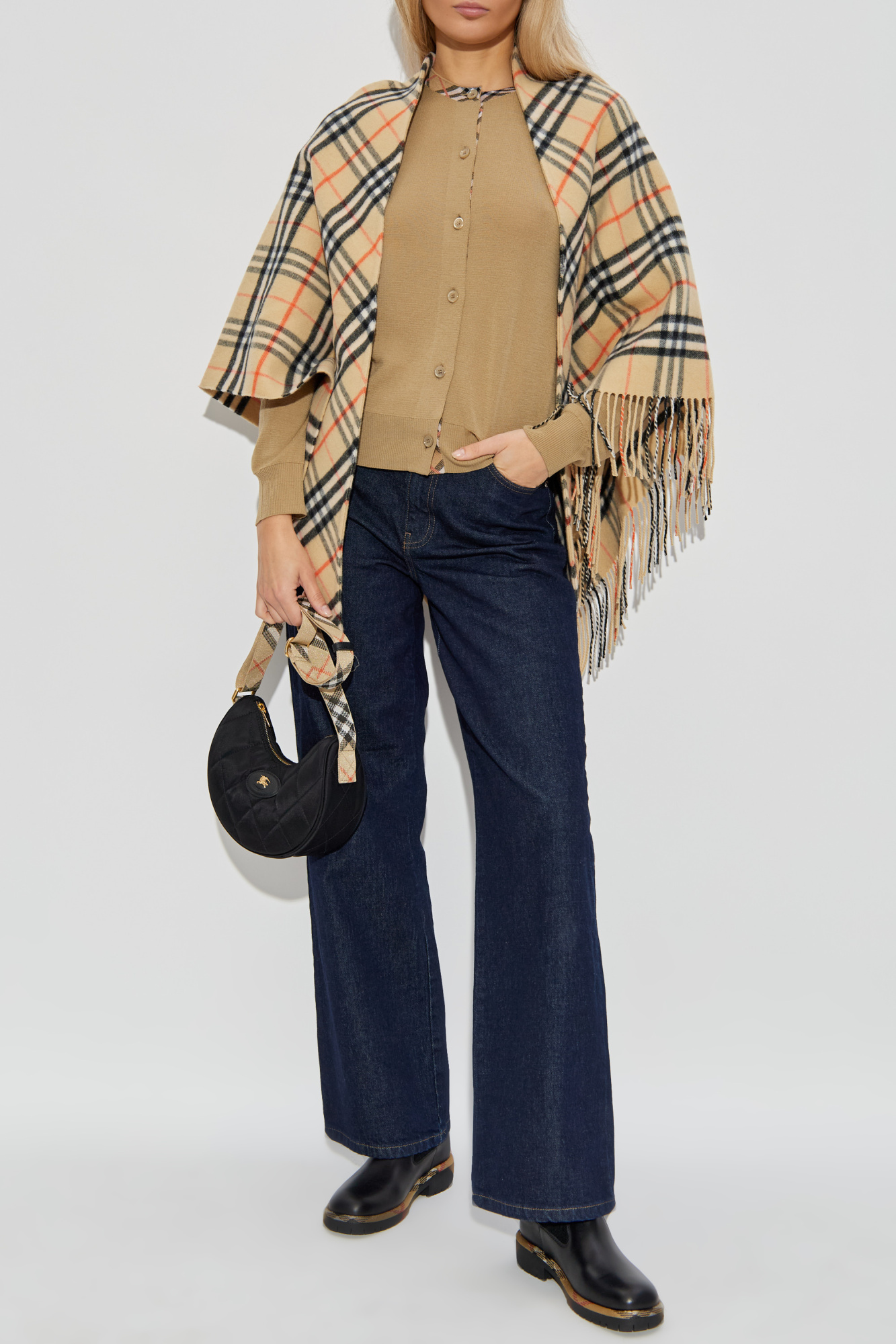ポンチョ・ケープ Burberry FW25 Embroidered wool blend cape (8113128 A2021) Burberry Wool poncho | Women's Clothing | Vitkac